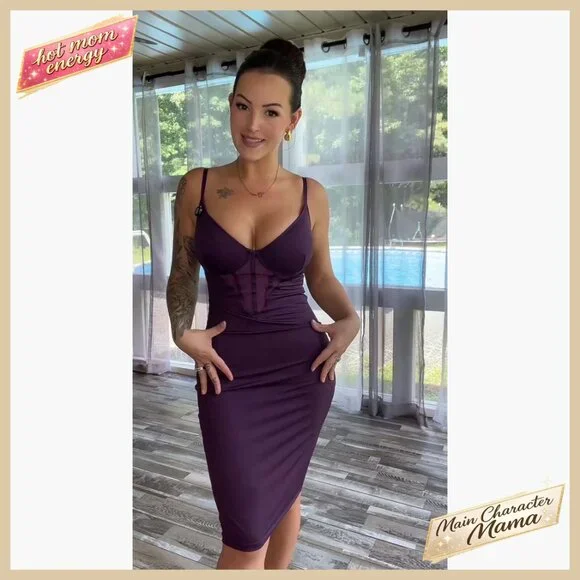 Corset Shapewear Dress Bodycon Midi Club Night Out Elegant Chic